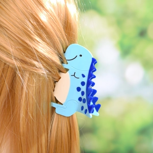 Pince à cheveux dinosaure bleue mignonne pour coiffure créative en plein air