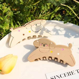 Simpatica Pinza per Capelli in Acetato a Forma di Cane con Motivo a Stelle Accessori per Capelli alla Moda per Donna Ragazze
