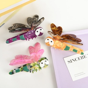 French Acetate Dragonfly Hair Claw Clip Cartoon Large Shark Clip Retro Hairpins Sweet Hair Accessories For Women