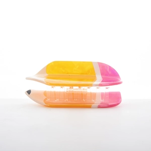 Creative yellow pencil hair claw clip in colorful acetate for women hair accessories