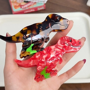 Dinosaur Shape Acetate Hair Claw For Women Retro Marble Tortoiseshell Pattern Tyrannosaurus Rex Shark Clip Hair Accessory