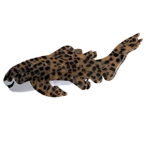 Leopard print shark hair claw clip made of acetate with creative ocean theme design