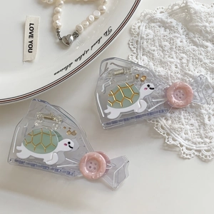 Pince à Cheveux Crabe Tortue en Acétate Fait à la Main Transparent Vert Forme d'Animal Accessoires Cheveux pour Femmes Mode Sucrée