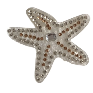 Pince à cheveux étoile de mer en acétate avec strass brillants pour coiffure élégante