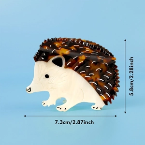 Hedgehog Shape Acetate Hair Claw Clip For Women Vintage Tortoiseshell Pattern Hair Accessories Handmade Animal Catch Clip