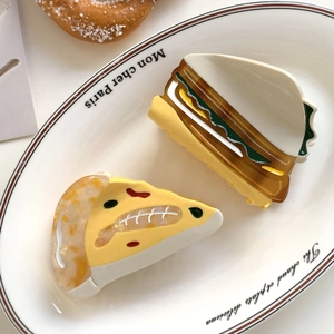 Creative Acetate Simulation Food Hair Claw Pizza Sandwich Shaped Patchwork Shark Clip Funny Handmade Hair Accessories For Women