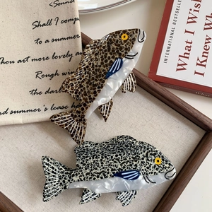Ocean Theme Acetate Hair Claw Clips Fish Shaped Large Shark Clip Shell Starfish Clownfish Hair Accessories For Women Hair Styling