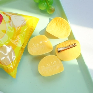 Creative Simulation Potato Chip Hair Clip For Women Girls Funny Snack Food Shape Side Clip Realistic Resin Hair Accessories
