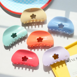 Grandes Pinces à Cheveux en Acétate Fleurs Ajourées Pince Requin Accessoires Cheveux Style Français pour Femmes Doux