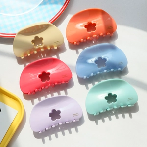 Lot de six pinces à cheveux aux couleurs macaron avec motif floral pastel