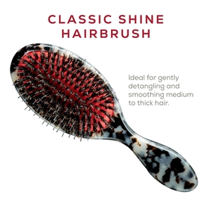 Vintage Boar Bristle Hair Brush Tortoise Shell Acetate Detangling Paddle Brush Hand Polished Massage Brush For Women