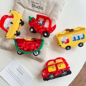 Five-piece set of cartoon fruit car hair claws made of high-quality acetate fiber