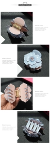 Vues détaillées d'une pince à cheveux rose 3D avec couches de résine gris-bleu et rose