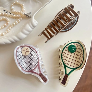 Chic acetate tennis racket hair claw clips in assorted colors for elegant hair styling