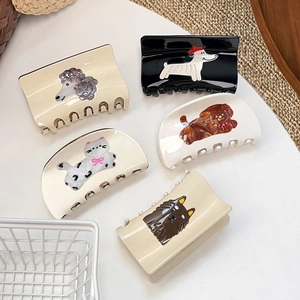 Acetate Hair Claw Clip Cute Animal Dog Cat Illustration Shark Clip Fashion Hair Decoration Accessories For Women Girls