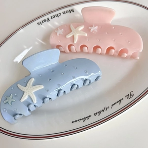 Pince à Cheveux en Acétate Forme Étoile de Mer avec Strass Pince Crabe Élégante et Colorée Accessoires de Coiffure pour Femmes
