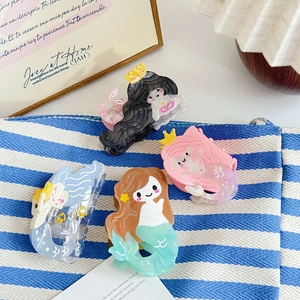 Set of 4 cute mermaid hair claws made of premium acetate in diverse colors