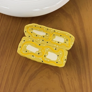 Chic yellow acetate hair claw clip with sweet wave design for women and girls