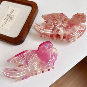 French Style Bird Shape Acetate Hair Claw Clip Elegant Marble Texture Swallow Large Shark Clip Hair Accessories Women
