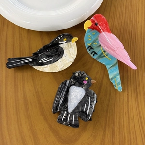 Pince à Cheveux Créative Forme d'Oiseau en Acétate de Cellulose Design Perroquet Hirondelle Grande Pince Crabe Femme Mode
