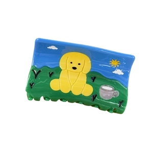 Niedliche Cartoon Hund Haarklammer aus Acetat mit bunter Sonne und Wolken für Damen