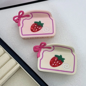 Dolce Molla per Capelli in Acetato a Fragola Con Fiocco Graziosi Accessori per Capelli Pastel per Donne Ragazze