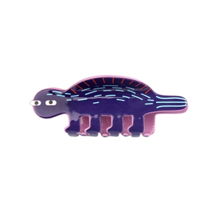 Pince à cheveux mignonne en forme de dinosaure violet en acrylique pour femmes