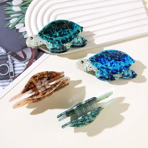 Elegant tortoise shell hair claws set in four colors made of premium acetate material