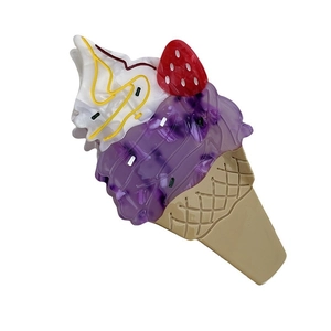 Cute ice cream shaped claw clip made of acetic acid hair clip for women and girls