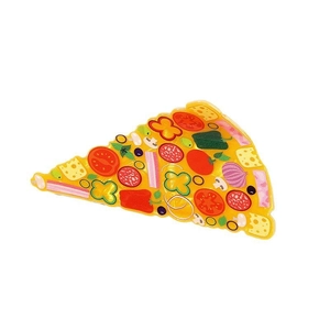 Funny 3D pizza slice hair claw clip with colorful food toppings for unique hair styling