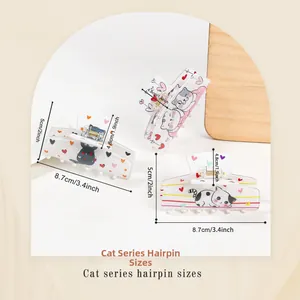 Guide de dimensions détaillé pour pinces à cheveux chat avec mesures précises