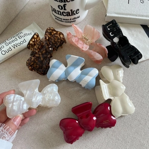 Grande Pince à Cheveux Nœud en Acétate Barrette Française Élégante Pince Crabe Cœur Accessoires Cheveux Femme