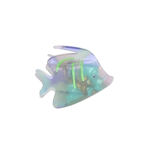 Pince à cheveux poisson tropical en acétate dégradé coloré et strass scintillants