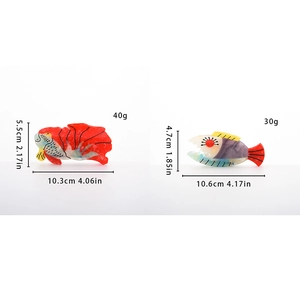 Detailed size and weight comparison for red and colorful acetate fish hair claws