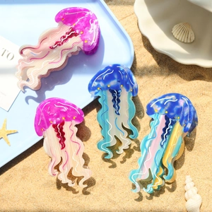 Pinza per Capelli in Acetato Fatta a Mano a Forma di Medusa Tema Oceano Accessori per Capelli Unici per Donna