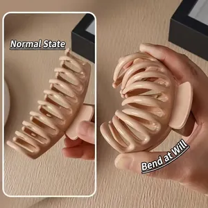 Large Silicone Hair Claw Clip 11cm Non-slip Flexible Shark Clip Hair Accessory Durable Styling Tool For Thick Hair Women
