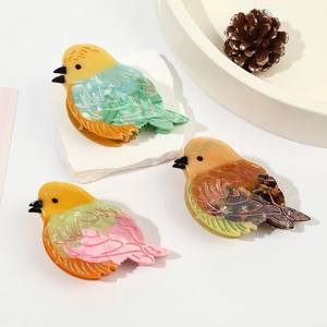 Pince à Cheveux en Acétate en Forme d'Oiseau Mignon pour Femmes Grande Pince Requin Animal Accessoires de Cheveux Élégants Vintage