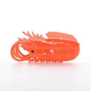 Pince à cheveux homard orange vif avec perles élégantes et accents de strass
