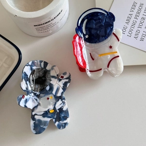 Creative Astronaut Acetate Hair Claw Clip Cute Spaceman Marble Texture Shark Clip For Women Girls Hair Accessories