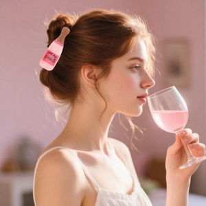 Creative pink champagne bottle hair claw clip for elegant women hairstyles
