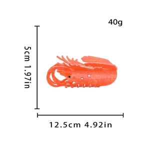 Pince à cheveux homard orange de 12,5cm avec perles et finition en acétate