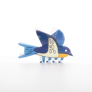 Creative swallow bird hair claw clip made of colorful acetate material in blue and beige