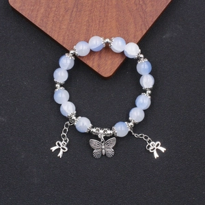 Schmetterling Perlenarmband Lampwork Glas Legierung Schmetterling Anhänger Süße Schleife Quaste Armband Damen Schmuck Geschenk