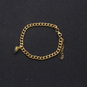 Minimalist gold heart magnetic bracelet with adjustable link chain for couples