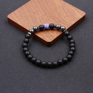 Handmade Natural Stone Beaded Anklet For Women Men Magnetic Hematite Frosted Stone Elastic Stretch Foot Chain Jewelry Daily Travel Boho Style
