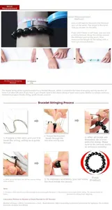 DIY guide showing how to measure wrist and assemble black bead cross charm bracelets