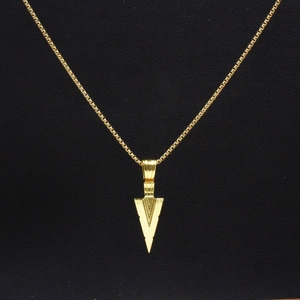 Collar de Colgante de Punta de Flecha Hip Hop Retro para Hombre Aleación Geométrica Collar Punk Vintage para Hombres Regalo