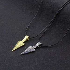 Collares para hombre hip hop con colgante de flecha triangular en oro y plata vieja