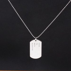 Stainless Steel Dog Tag Necklace Engraved ID Pendant Personalized Bead Chain Hip Hop Jewelry For Men Daily Accessories