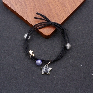 Dreamy Star Alloy Resin Beaded Elastic Bracelet Multi Layer Hair Tie For Women Girls Fashion Jewelry Hand Decor
